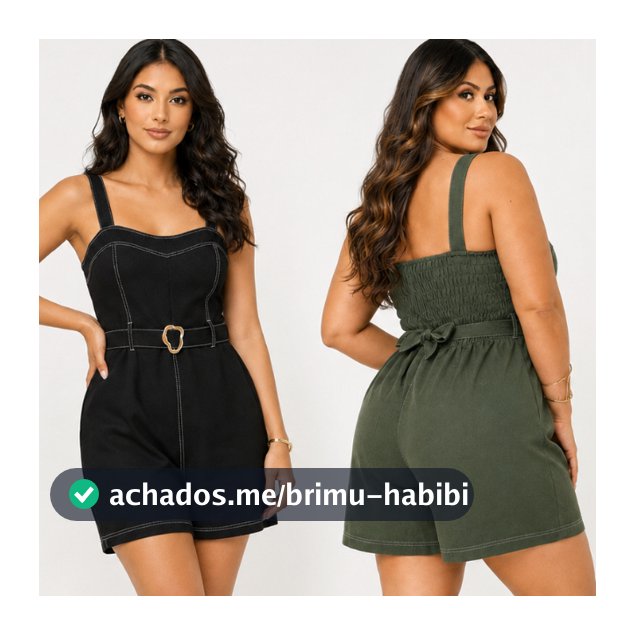 Macaquinho Feminino de Alcinha Com Cintinho Alfaiataria Louis Twill Social Elegante MODAS MAY
