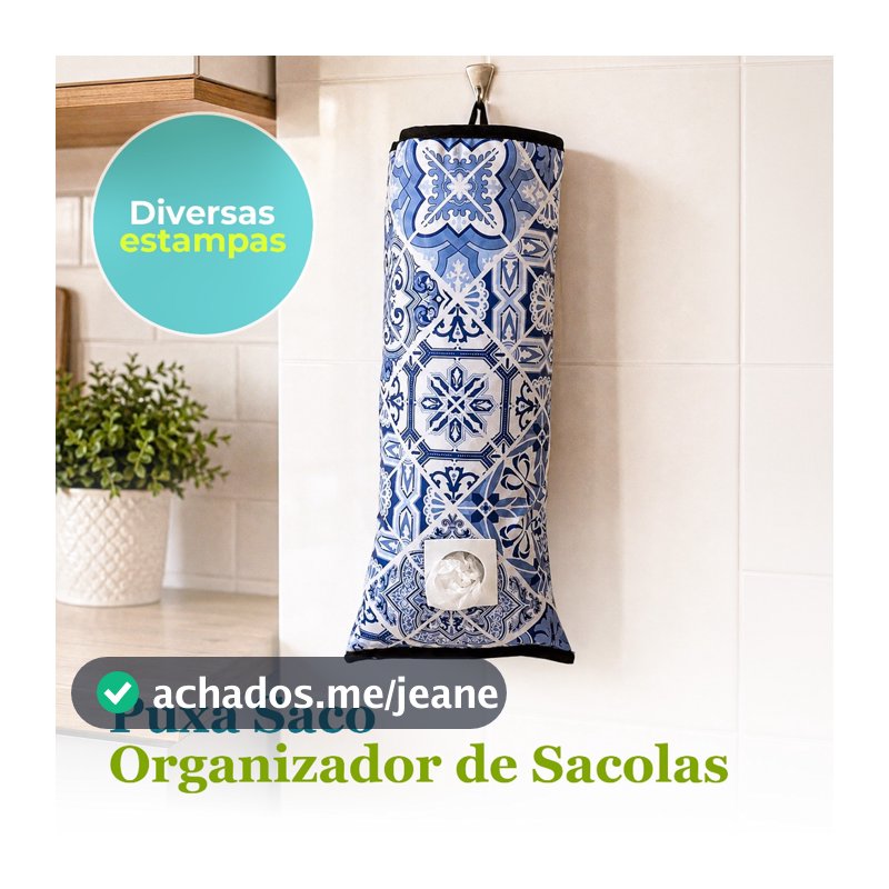 Puxa Saco Organizador de Sacolas – Dispenser Estampado Impermeável para Cozinha