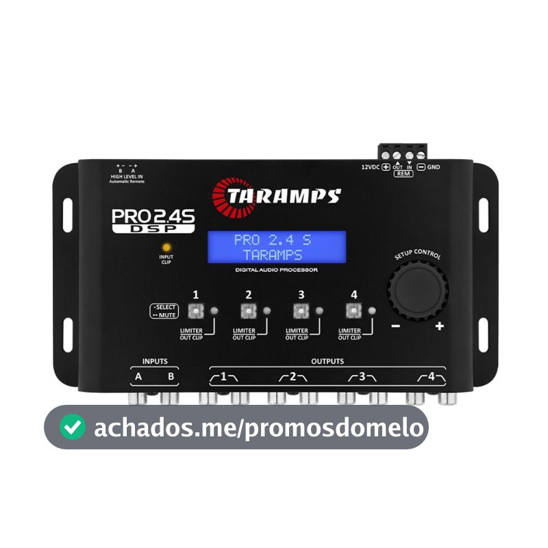 Processador de Audio Taramps Pro 2.4s Equalizador Crossover Limiter 4 canais Pro2.4 Preto ou Branco