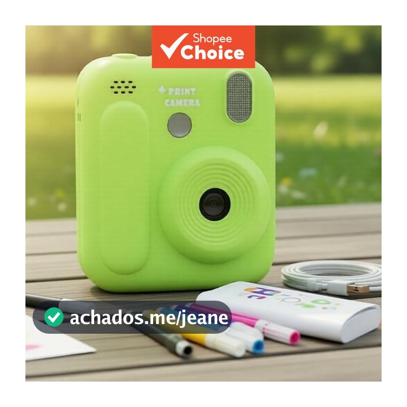 Câmera Instantânea HD Compacta com Cartão SD para Crianças de 3 a 12 Anos, Presente Ideal para Aniversários e Feriados