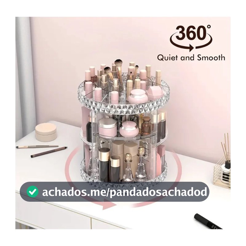 Organizador De Cosmético Maquiagem Acrílico Giratório 360º