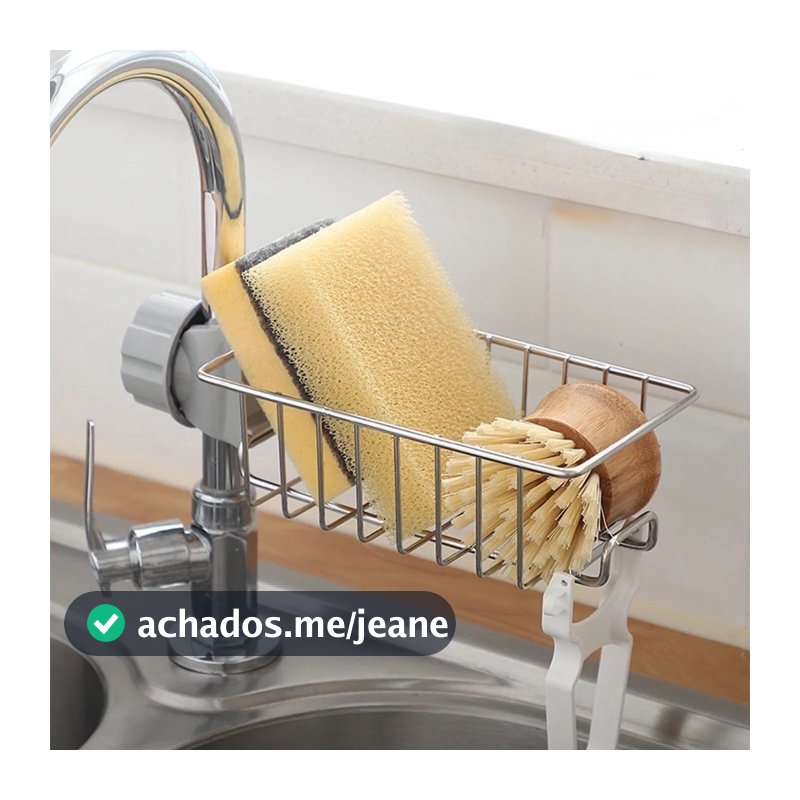 Kit 2 Cesto Multiuso Organizador Pia Escorredor Esponja Torneira Inox