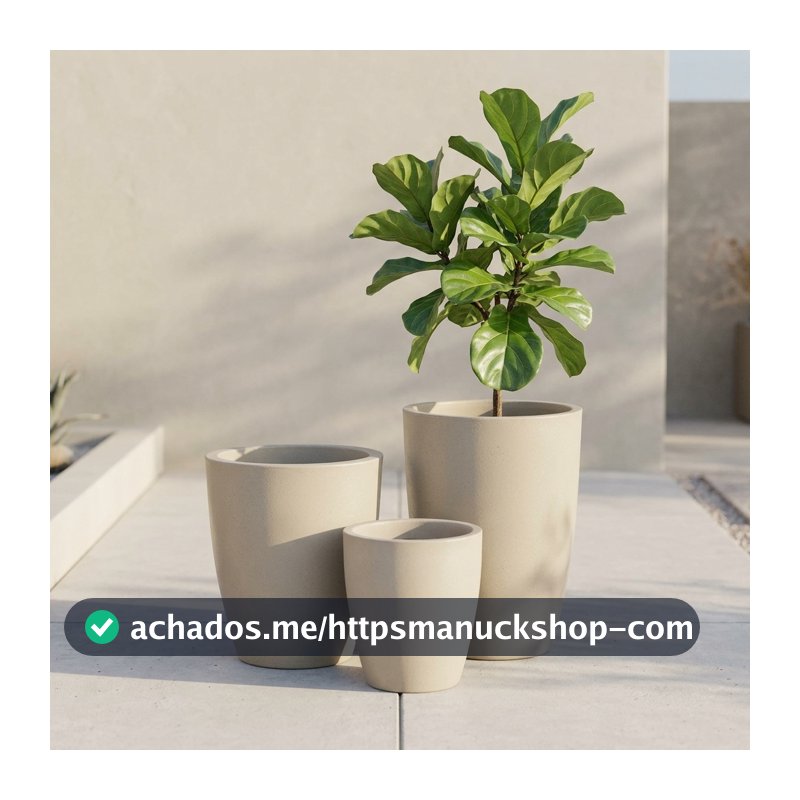 Kit Conjunto 3 Vasos para plantas P+M+GG em Polietileno Coluna Redonda Lisa Luxo