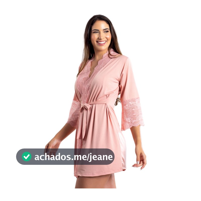 Robe Luxo renda e manga sino feminino roupão noiva