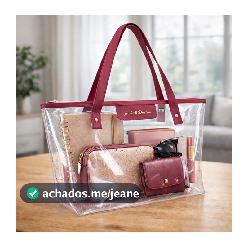 Bolsa Transparente para Trabalho - Leve e Espaçosa Jacki Design