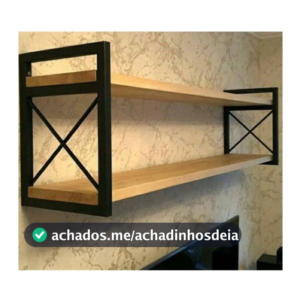 Prateleira Industrial Suspensa ate 115cm Organizadora Livros Decorações Sala, Cozinha, Lavanderia