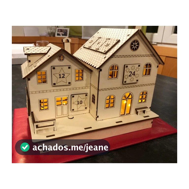 Contagem Regressiva de Natal: Calendário do advento casinha em MDF Cru