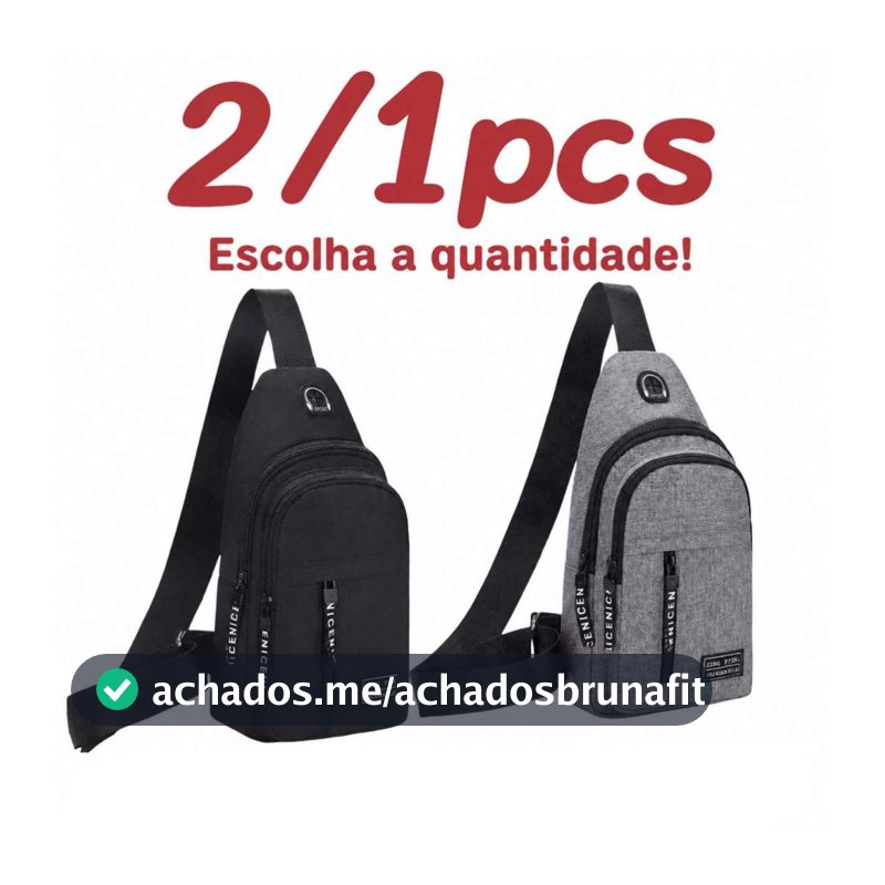 2/1 PCS Bolsa Mochila De Peito Tiracolo Pochete Bolsa Impermeável Transversal Masculina