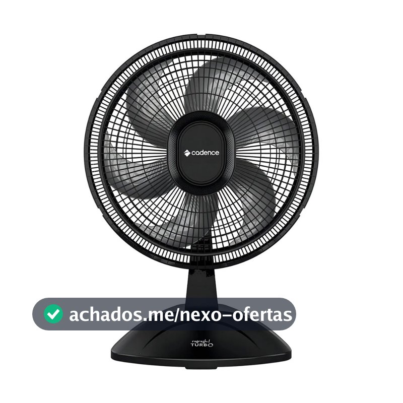Ventilador de Mesa Cadence Refresh Turbo 40cm 140W 5 Pás Preto VTR410