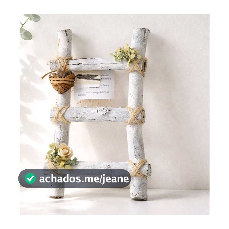 Escadinha Decorativa Rústica 30cm - Banheiro Mesa Cozinha Festas Páscoa- com Hortências Secas