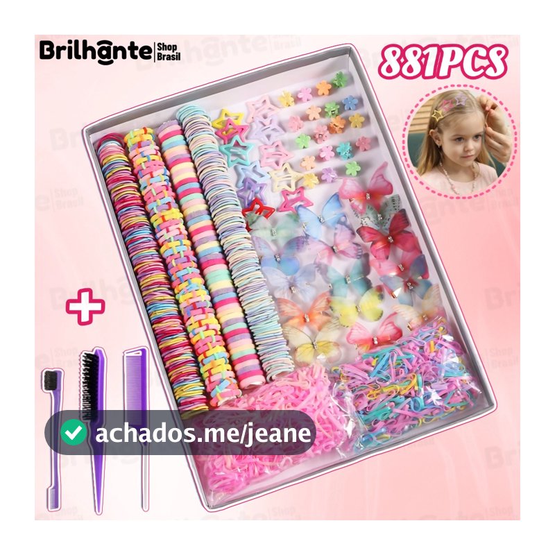 Conjunto De Acessórios Para Cabelo De Desenho Animado De 881 Peças | Clipes BB Coreanos KIT881