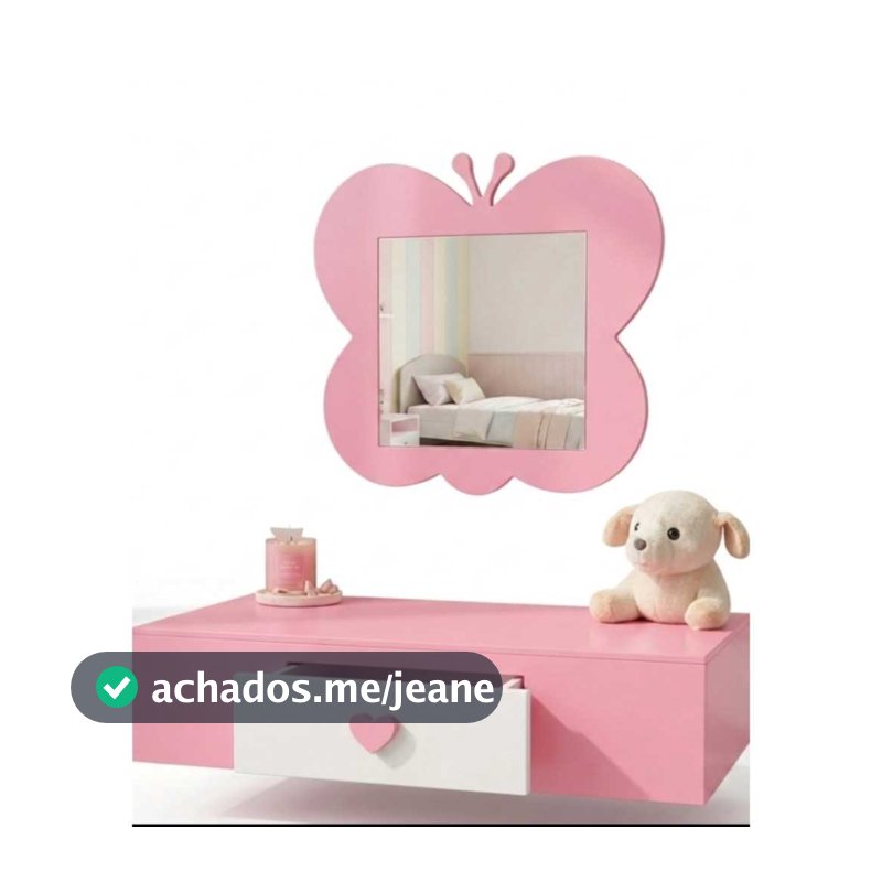 Penteadeira de PRINCESA INFANTIL COM ESPELHO MODELO BORBOLETA FABRICA DE SONHOS