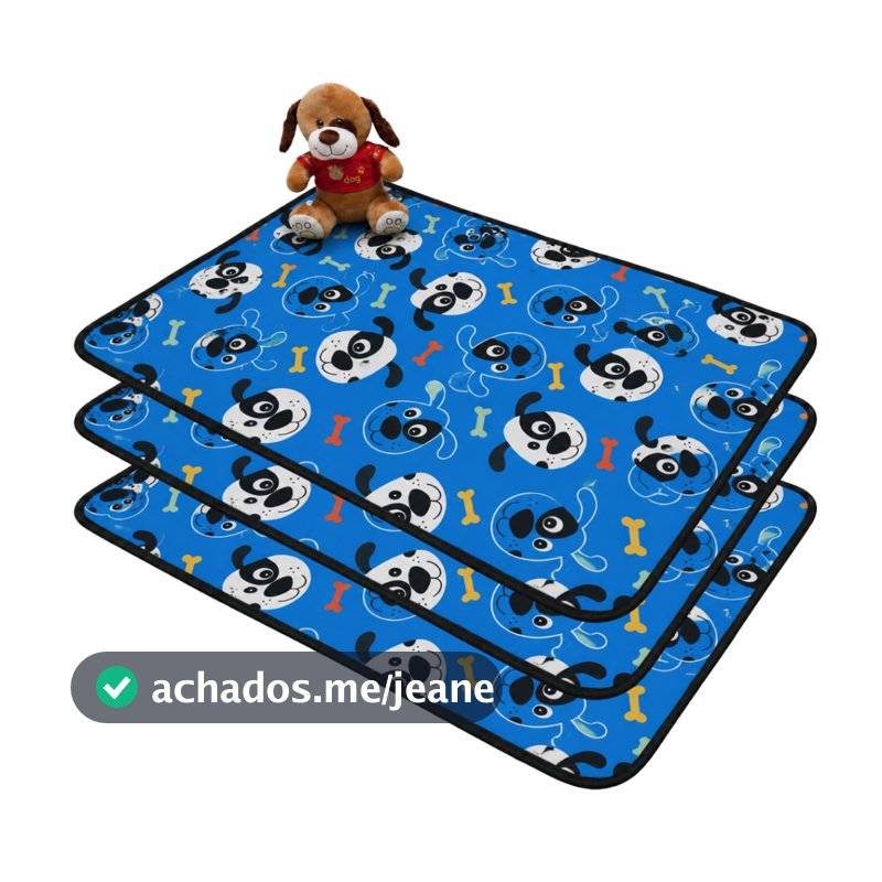 Kit 3 Tapetes Higiênicos Grandes 100x70 Premium Estampados – Laváveis, Super Absorção, até 300 Lavagens