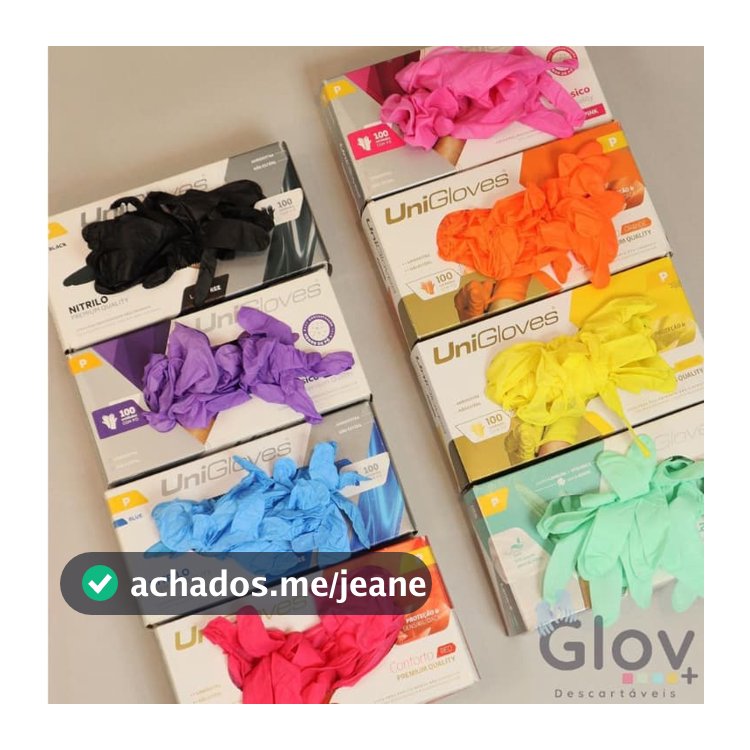 Luva Descartável Látex Kit 10 ou 40 Unidades Avulsas Coloridas