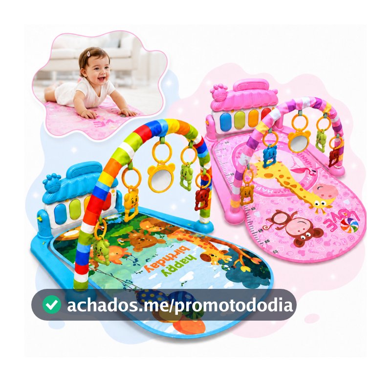 Tapete De Atividades Bebê Brinquedo Musical Infantil Piano Interativo Ginásio Educativo Som e Luzes