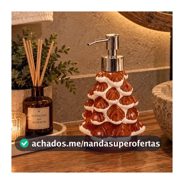 Porta Sabonete Líquido Natalino Árvore de Natal em Porcelana – Dispenser Decorativo