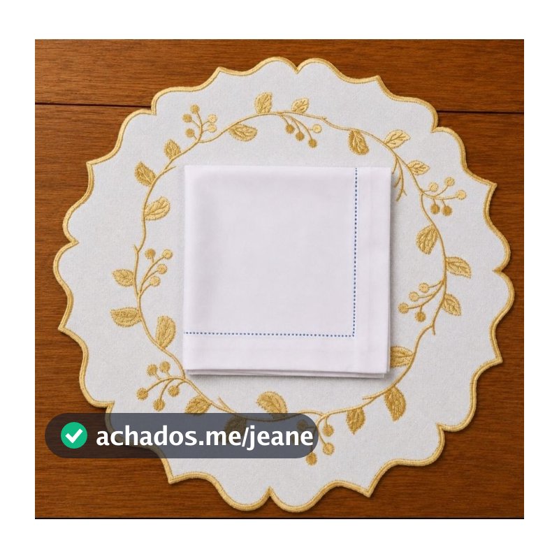 Jogo Americano Bordado dourado kit 6 unidades