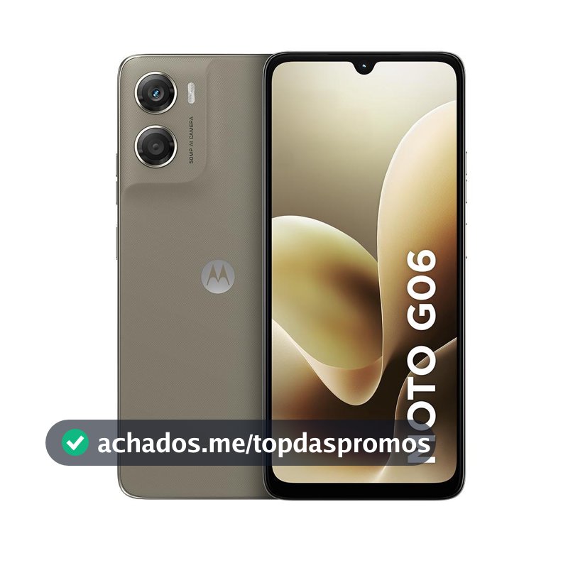 Smartphone Motorola Moto G06 4G 256GB 4GB RAM Câmera Traseira 50MP + Câmera Frontal 8MP Tela de 6,9" 5200 mAh -  Bege