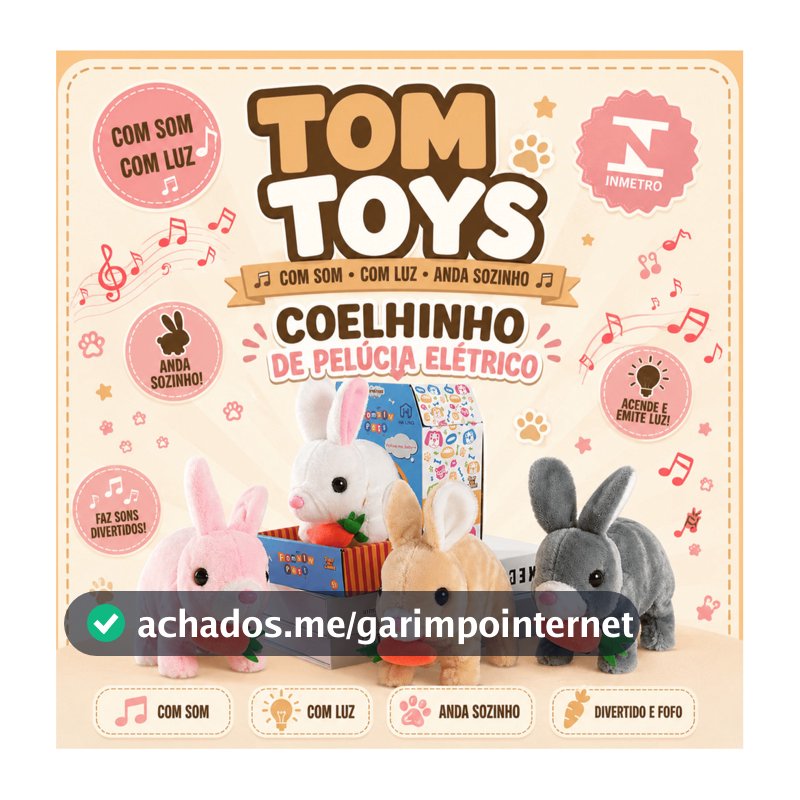 Brinquedo De Pelúcia Coelhinho Elétrico com LED MUSICAL Infantil Caminhar e Pular coelho da Páscoa