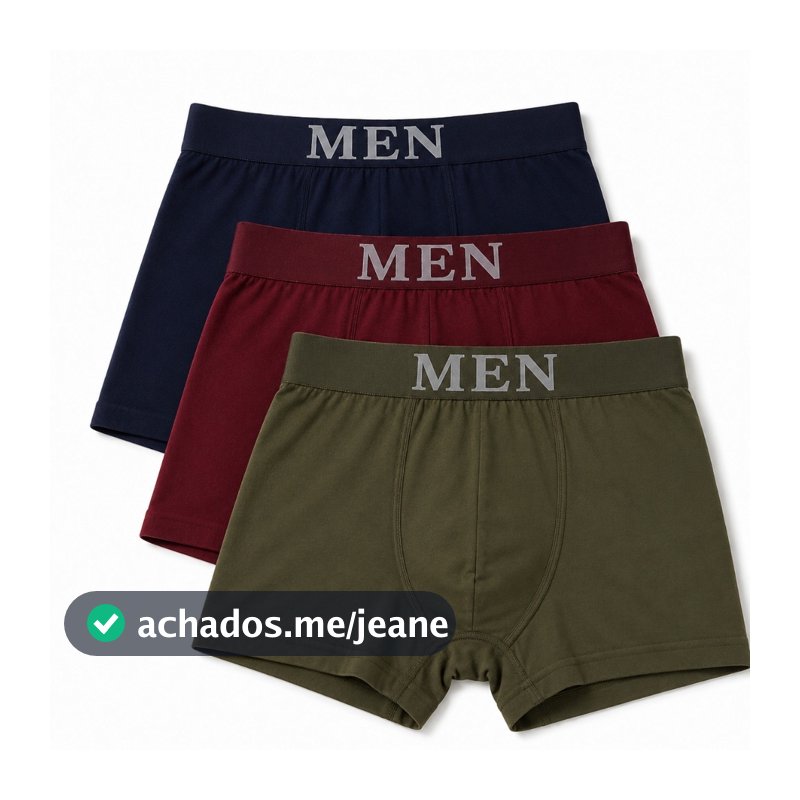 Kit 3 Cuecas Boxer masculinas, cuecas boxer com toque macio, cueca confortável, kit com 3 cuecas.