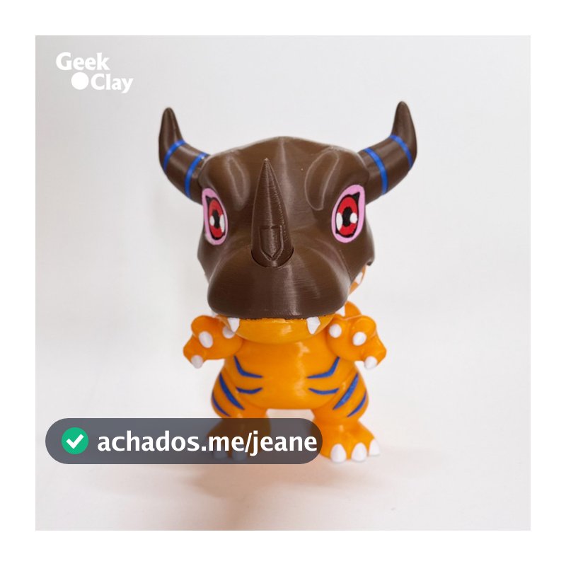 Boneco Greymon Digimon - Impressão 3D Alta Qualidade - 15cm de altura