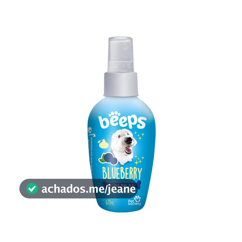 Colônia Pet Society Beeps Fragrância Blueberry Cachorro Gato 60mL