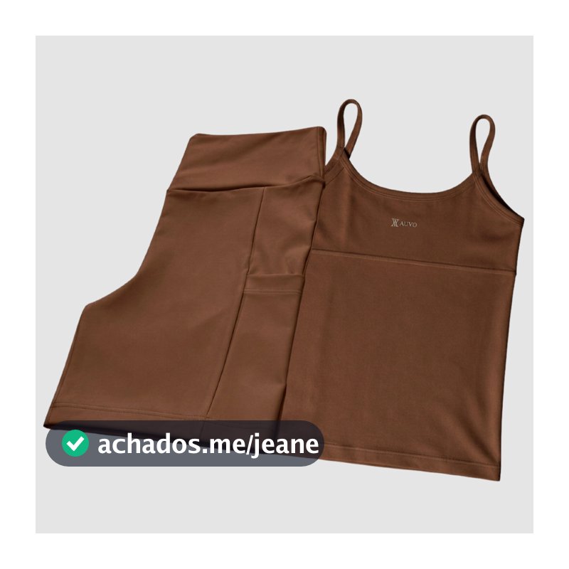 Short Bolso Lateral Camiseta Regata Alça Fina Forrada Conjunto Fitness Feminino