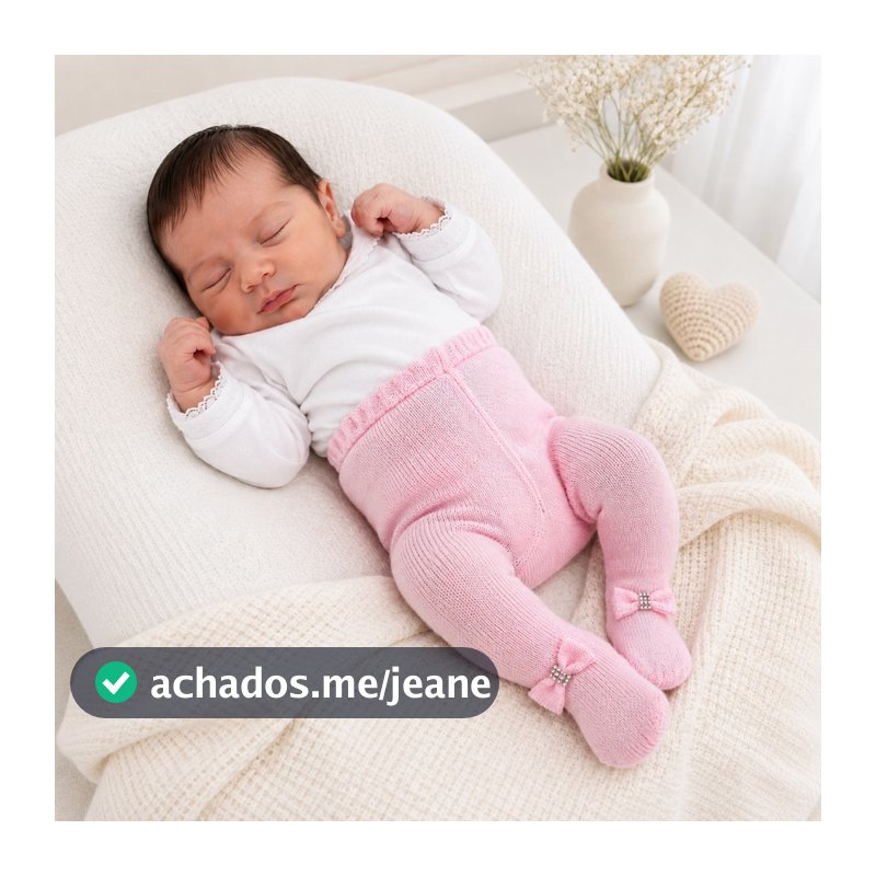 Meia Calça com pezinho para Bebê RN a 3 meses (maternidade)