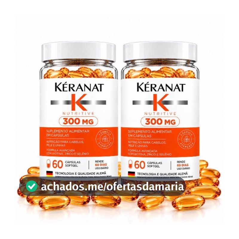 Keranat Nutritive 300mg Nutrição e Crescimento Capilar Cápsulas em Softgel