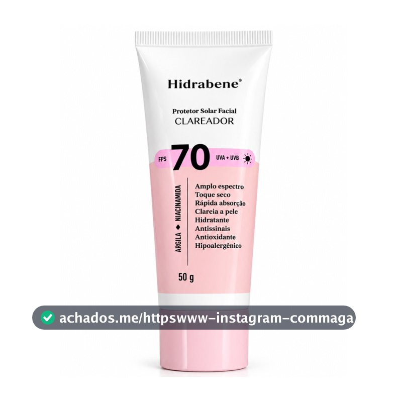 Hidrabene Protetor Solar Clareador Facial 70 FPS