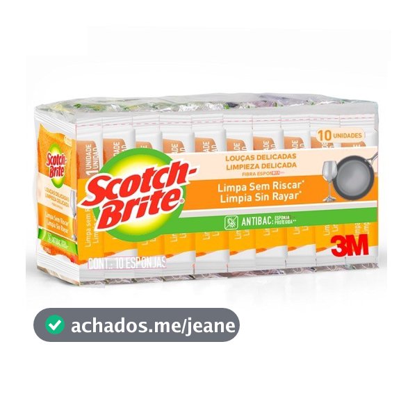 Kit com 10 Esponja Nao Risca Laranja SCOTCH Brite