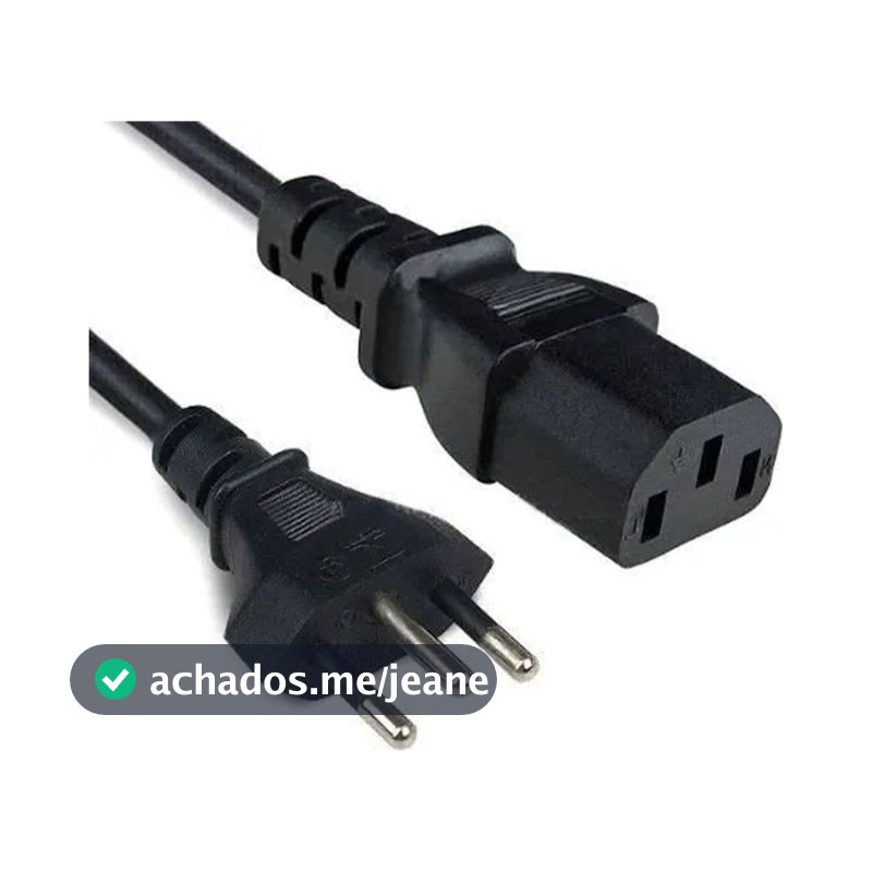 Cabo Força Tripolar 1,50m Fonte Pc Televisão Monitor Padrão
