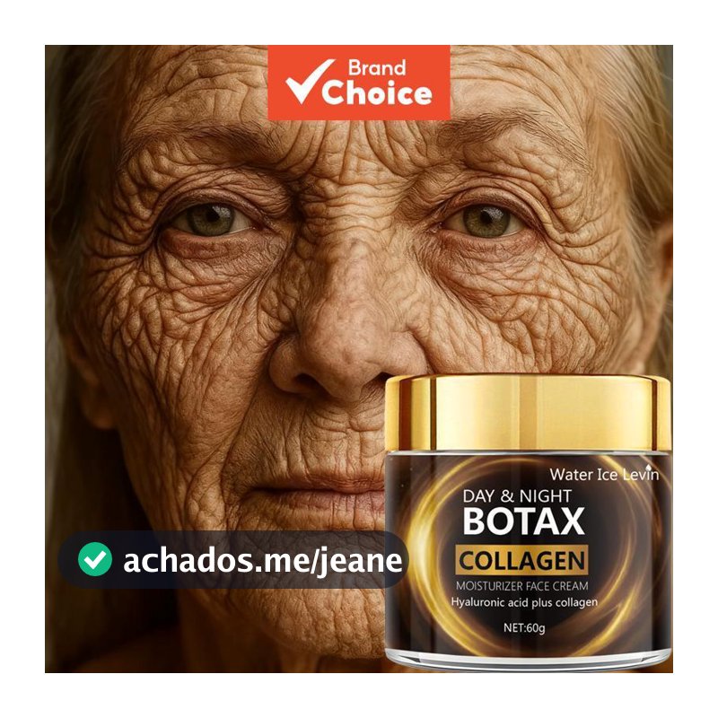 Botax Creme de Colágeno para Rosto e Pescoço, Hidratante Firmador com Ácido Hialurônico, Creme Noturno Potencializador
