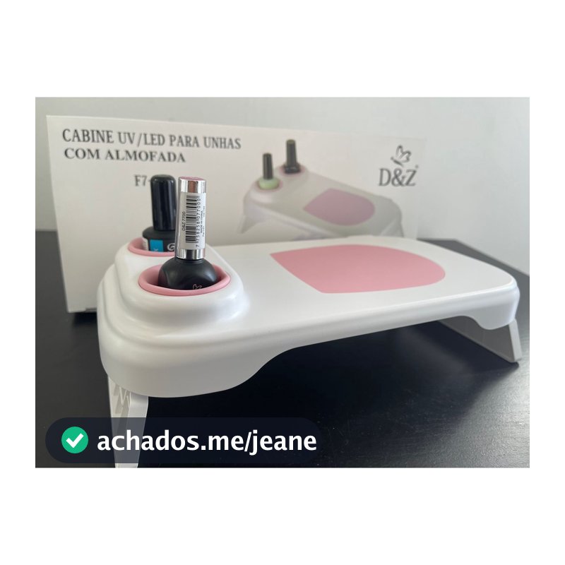 Cabine Led/Uv com Apoiador de Mãos e Porta Esmalte Rosa D&Z