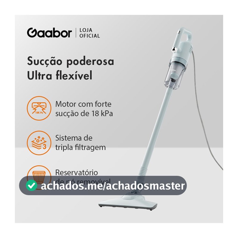 Gaabor Aspirador 2 em 1 18000Pa Forte Sucção Silencioso Fácil Guardar CW-18M02A