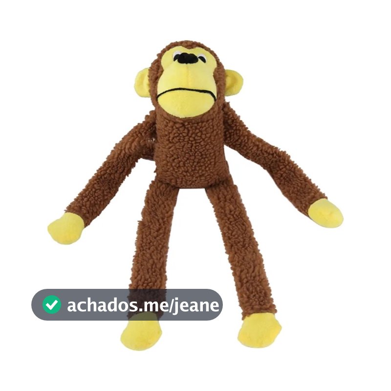 Brinquedo Pelúcia Macaco Apito Sonoro - Tam. Único. Possui som divertido, ideal para todos os portes
