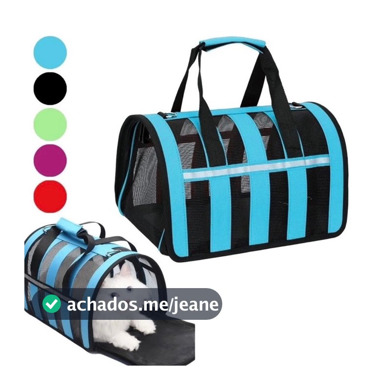 Bolsa Mala Transporte Pet Cachorro Gato Viagem Avião Material Respiravel