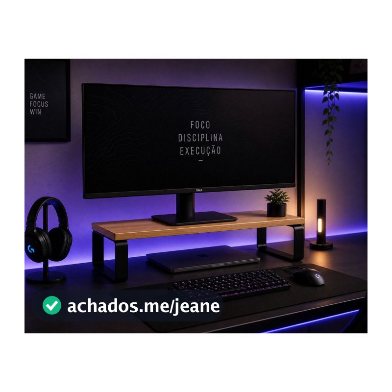 Suporte Monitor Premium Elevado Madeira Maciça Multiuso Gamer PC Computador Tela Apoio