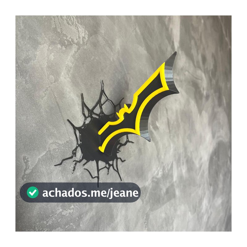 Batarang/Batarangue Decorativo Geek Cravado na Parede – Efeito Trincado  Batman Gotham Impressão 3D
