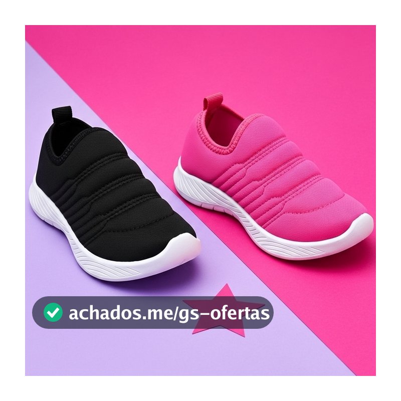 Kit 2 Tênis Infantil Menina Calce Fácil Macio e Confortável Oferta Escolar
