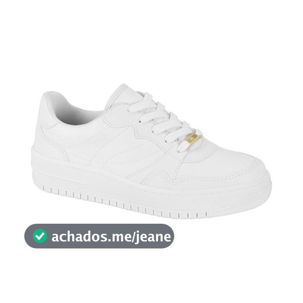 Tênis Vizzano Original Air Branco Feminino Plataforma Casual Liso Esportivo Oferta Confortável