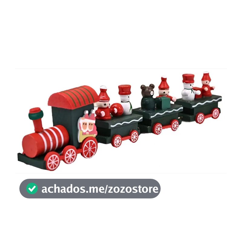 Enfeite Trenzinho De Madeira Natalino Decoração De Natal OIH9924