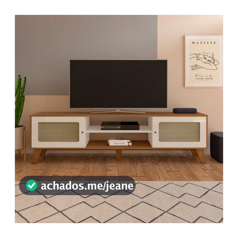 Rack Bancada Charlotte Para Tv 75 Polegadas Sala Escritório Decoração