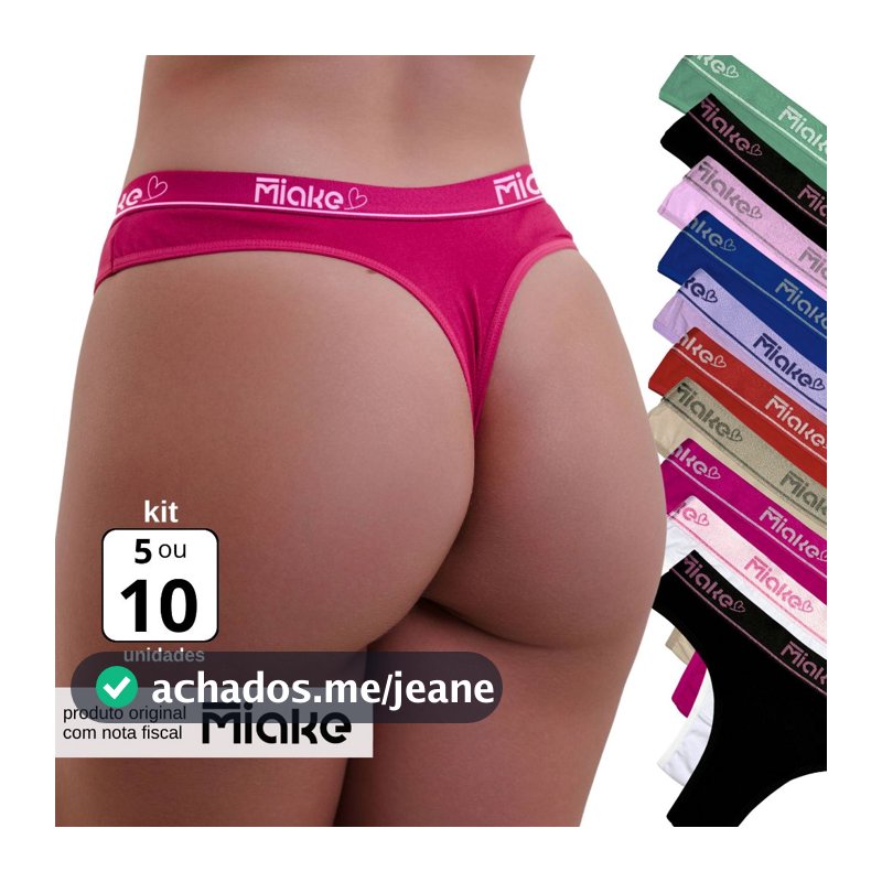 Kit Calcinhas Cós Alto Algodão Fio Dental Cintura Alta Conforto Feminina
