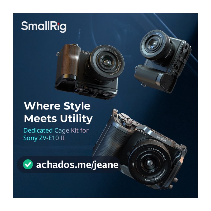 Moldura De Câmera SmallRig Para Sony ZV-E10 II , Kit De Gaiola De Liberação Rápida HawkLock Com Alça