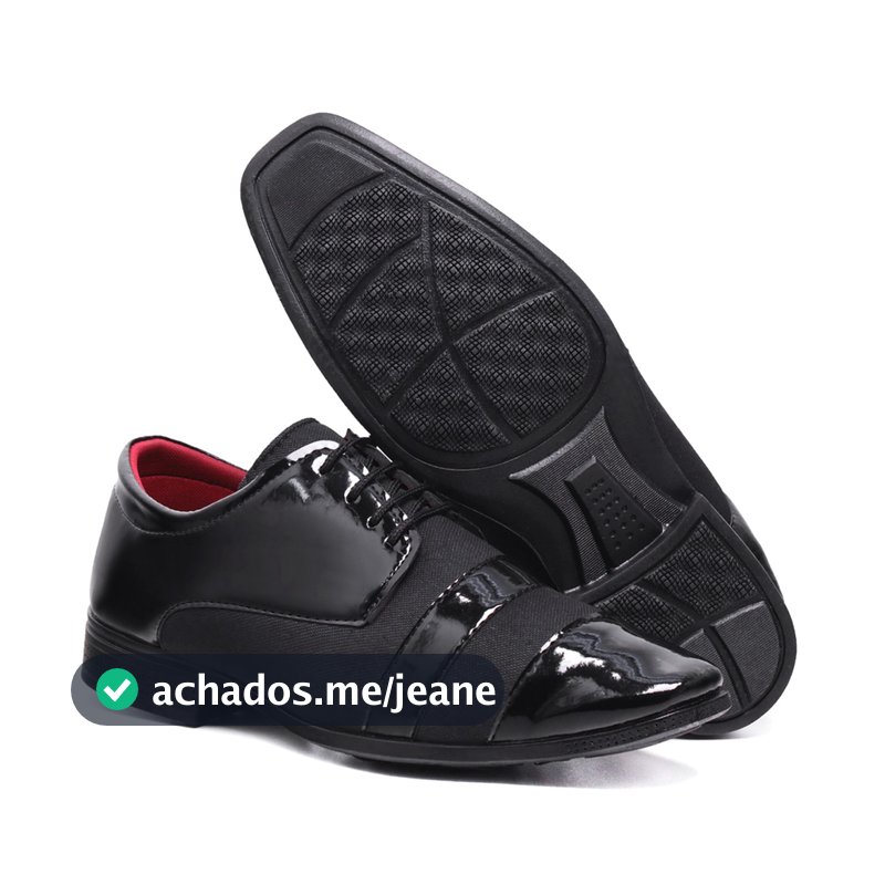 Sapato Masculino Social Preto Verniz De Amarrar