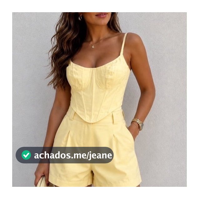 Conjunto Feminino Cropped Corset E Shorts Cintura Alta Alfaiataria Elegante.