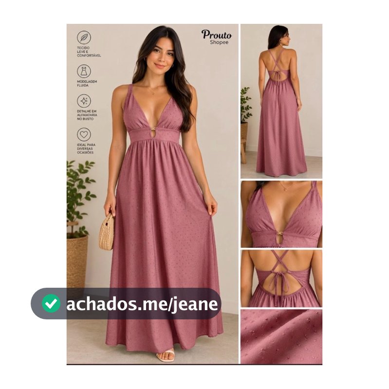 Vestido Longo Feminino Pipoca   viscolinho Decote V Costas Abertas Frequência Verão Tendência Elegante