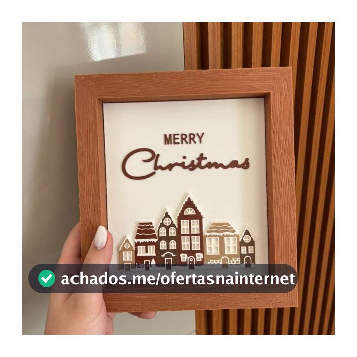 Quadro Merry Christmas Decoração de Natal Enfeite Natalino para Casa