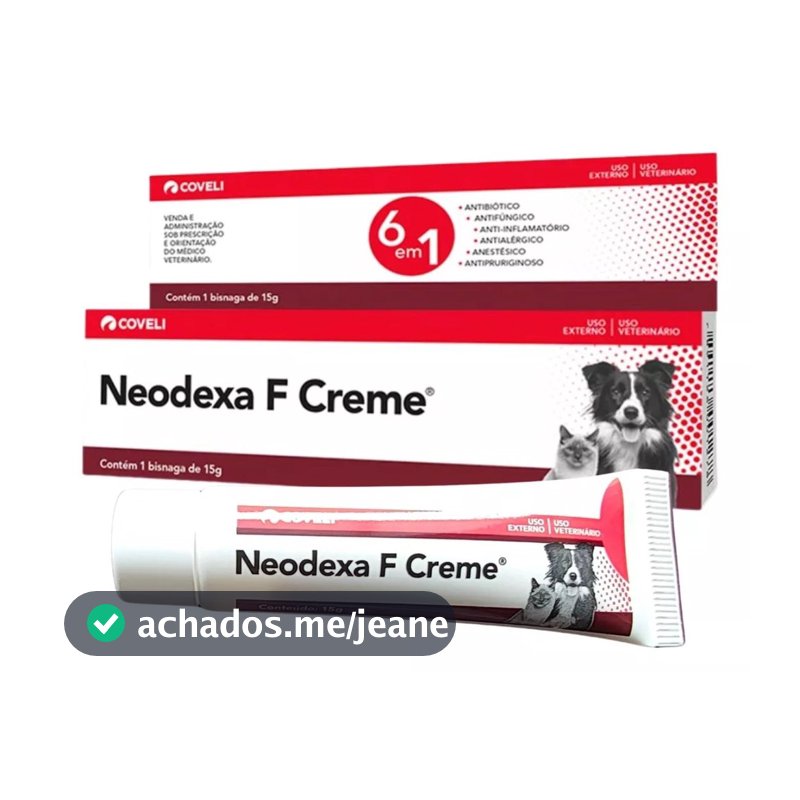 Neodexa F Creme para Cães e Gatos Bisnaga 15 g - Coveli